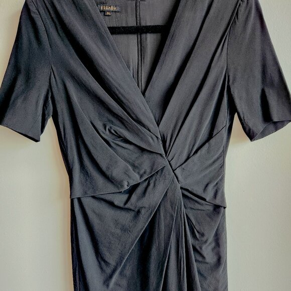 Escada Black Midi Sheath Dress with Ruched Front - US 4 (XS) - Picture 1 of 9